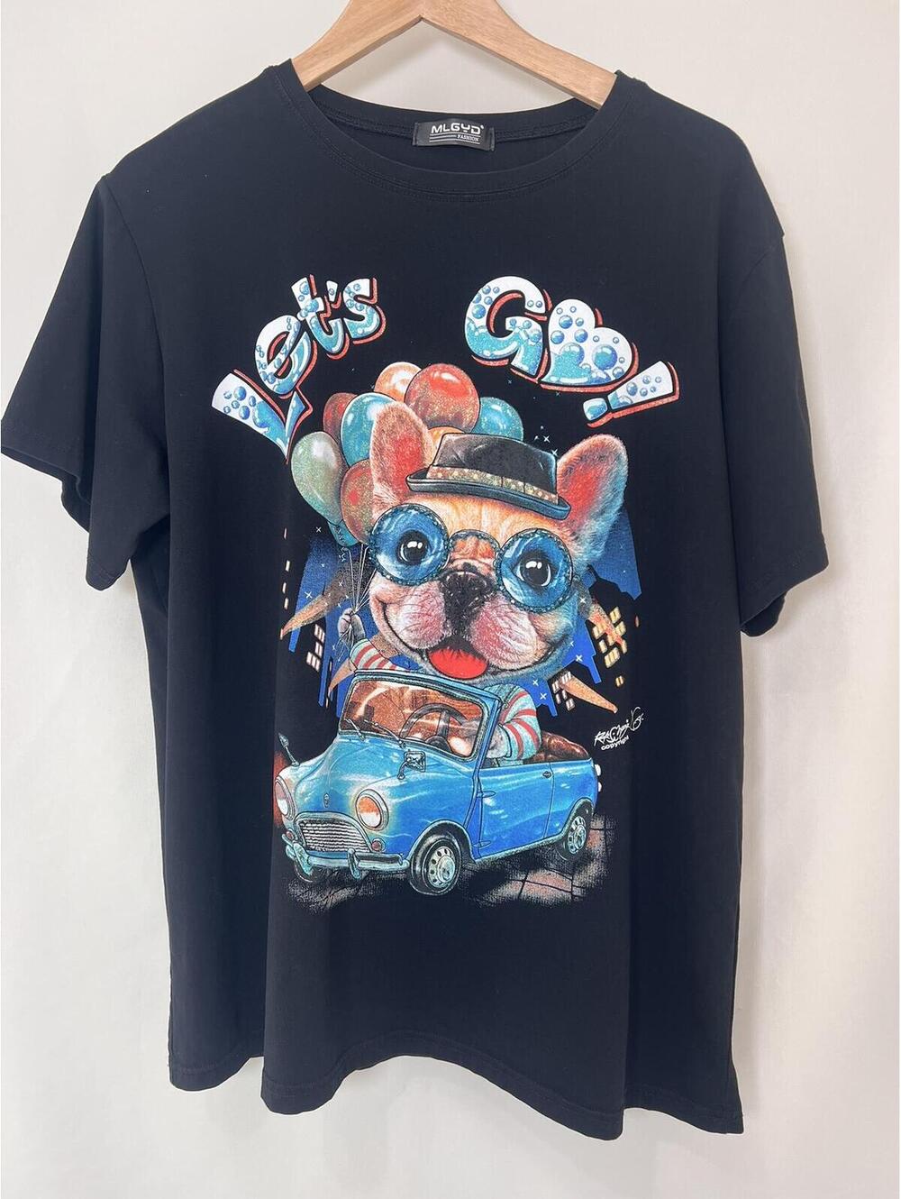 Let's Go! Graphic Dog T-Shirt Women's XL